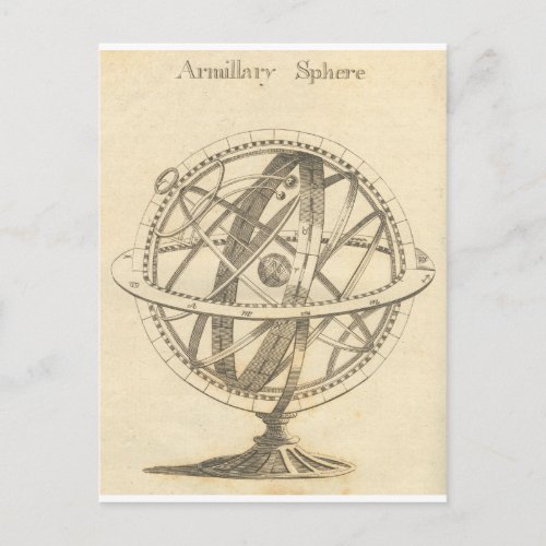 Armillary Sphere Original Sketch Postcard