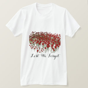 Armistice Day Lest We Forget Remembrance Poppy T-Shirt