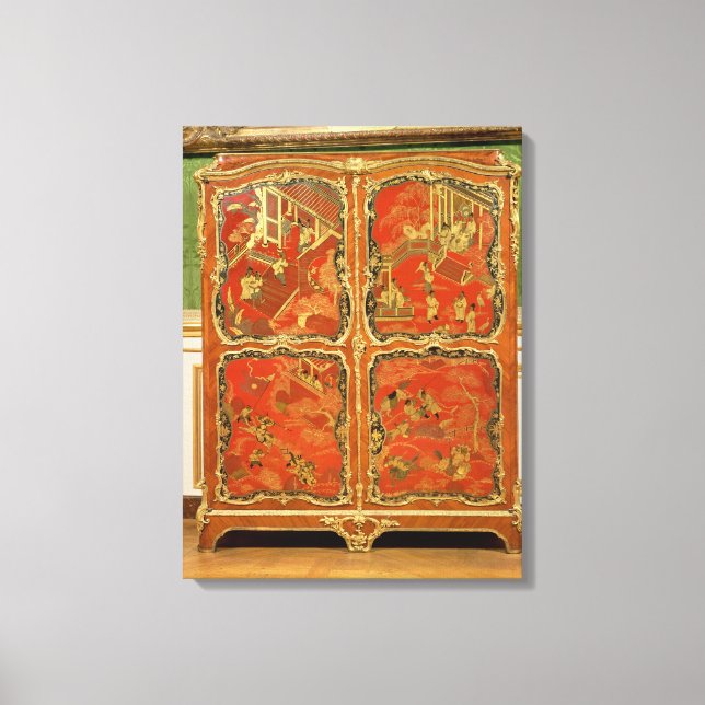 Armoire with four Chinoiserie red lacquer panels e Canvas Print (Front)