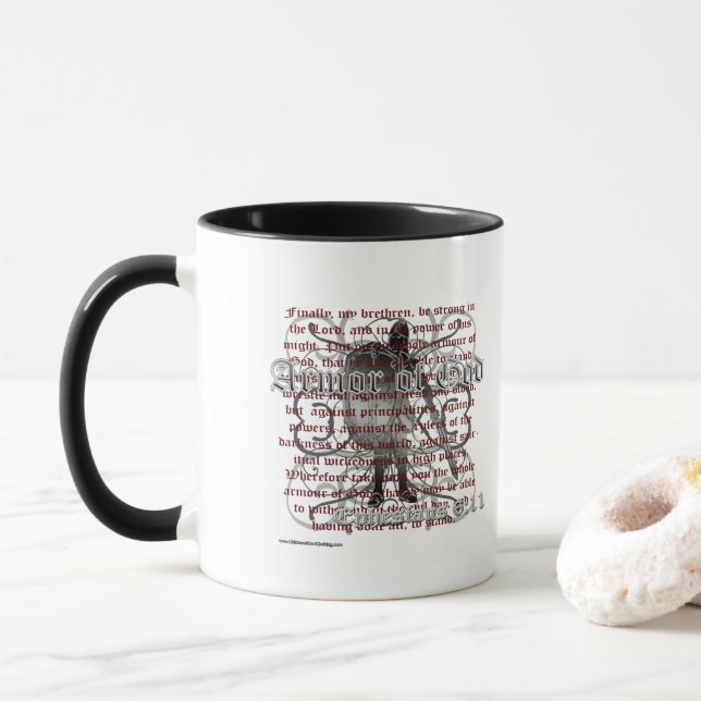 Armor of God Christian Bible Verse Steel Mug (With Donut)