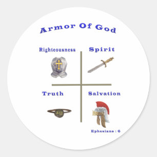 Armor of God Classic Round Sticker