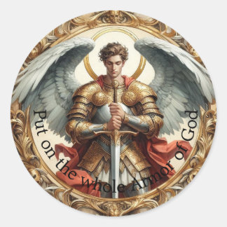 Armor of God Classic Round Sticker