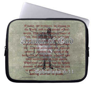 Armor of God, Ephesians 6:10-18, Christian Soldier Laptop Sleeve