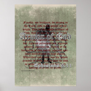 Armor of God, Ephesians 6:10-18, Christian Soldier Poster