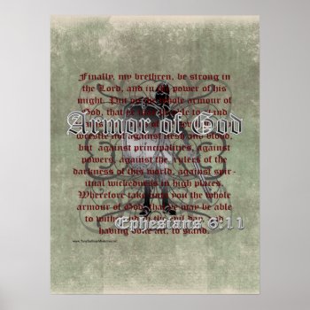 Armor Of God  Ephesians 6:10-18  Christian Soldier Poster by TonySullivanMinistry at Zazzle
