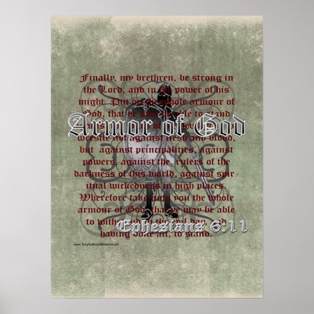 Armor of God, Ephesians 6:10-18, Christian Soldier Poster (Front)