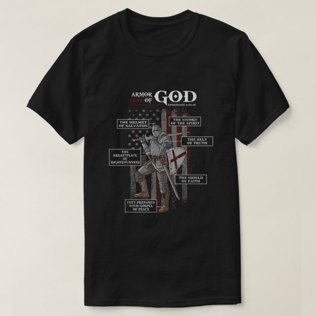 Armor Of God Ephesians Bible Verse Cool Religious  T-Shirt (Design Front)