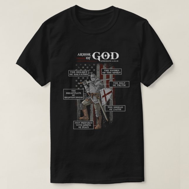 Armor Of God Ephesians Bible Verse Cool Religious  T-Shirt (Design Front)