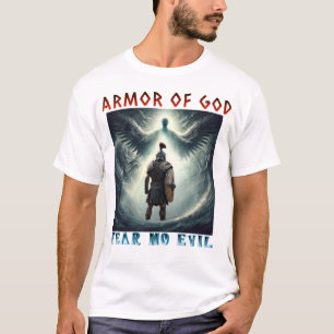 Armor of God Fear No Evil Christian Design T-Shirt