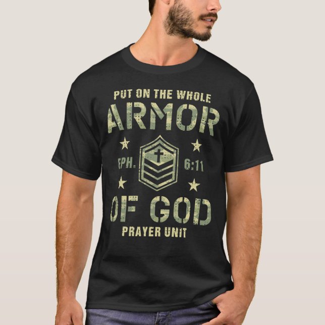 Armor of God Gift for Christians Religious Camoufl T-Shirt (Front)