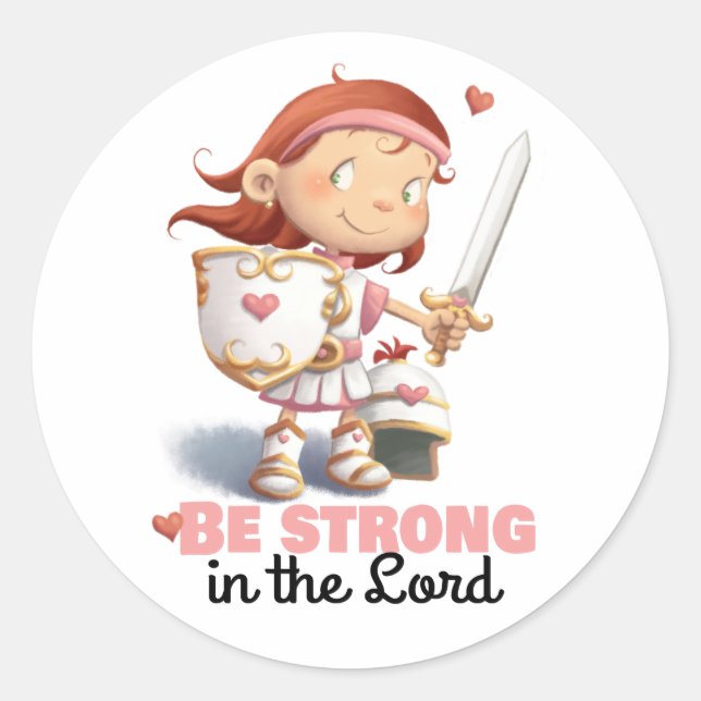 Armor of God girl Be strong in the Lord sticker (Front)
