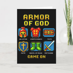 Armor Of God Pixel Faith Christian Video Game Game Card