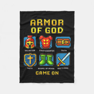 Armor Of God Pixel Faith Christian Video Game Game Fleece Blanket