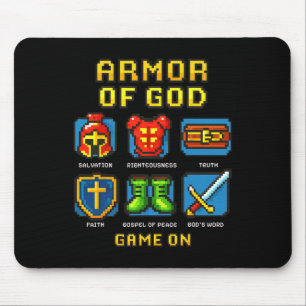 Armor Of God Pixel Faith Christian Video Game Game Mouse Pad
