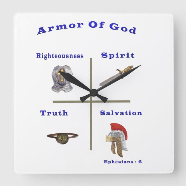 Armor of God products Square Wall Clock (Front)