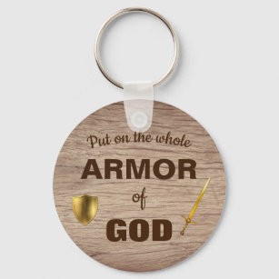 Armor Of God Shield & Sword Scripture Keychain