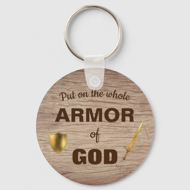 Armor Of God Shield & Sword Scripture Keychain (Front)