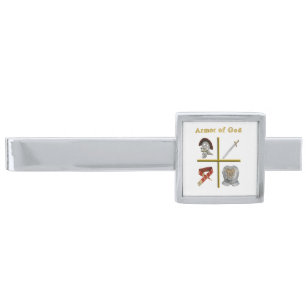 Armor of God Silver Finish Tie Bar
