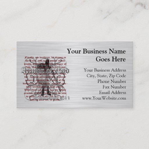 Customizable Armor of God Soldier Business Card Templates