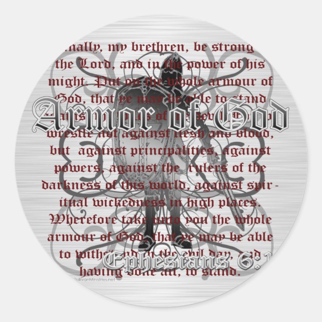 Armor of God Soldier Classic Round Sticker (Front)