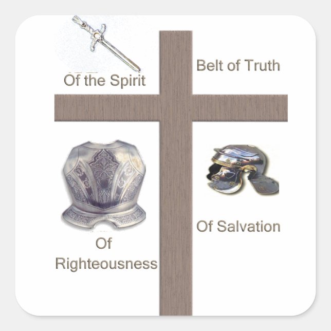 Armor of God Square Sticker (Front)