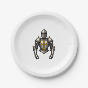 Armor of God Vintage Engraving Christian Shirt (1) Paper Plates