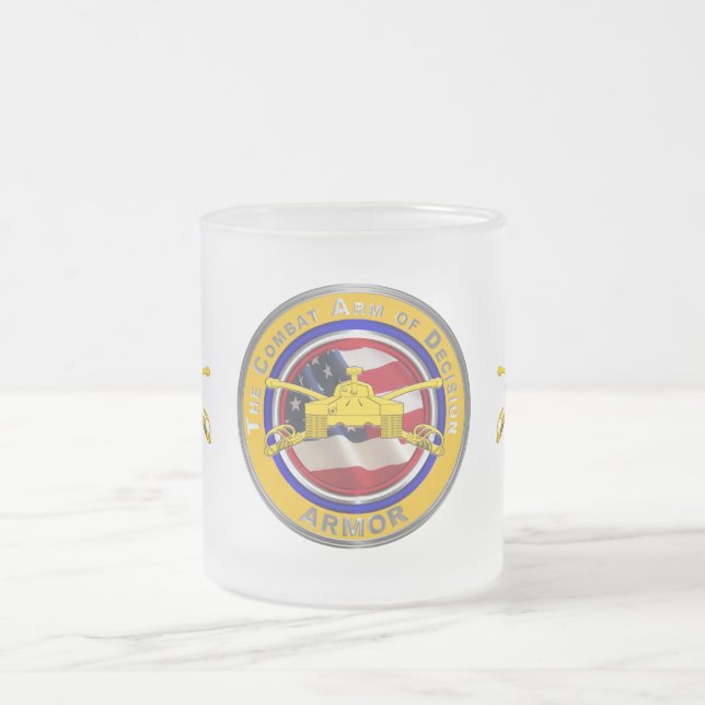 Armor Veteran   Frosted Glass Coffee Mug (Center)