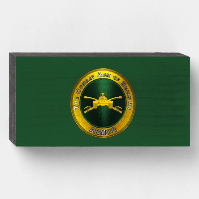 Armor Veteran Wooden Box Sign (Front Horizontal)