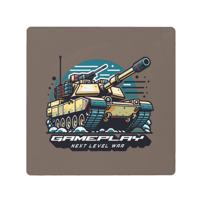 Armored Battles: Next Level Gaming Metal Print (Front)
