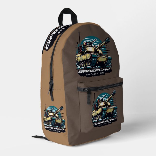Armored Battles: Next Level Gaming Printed Backpack (Back Corner Left)