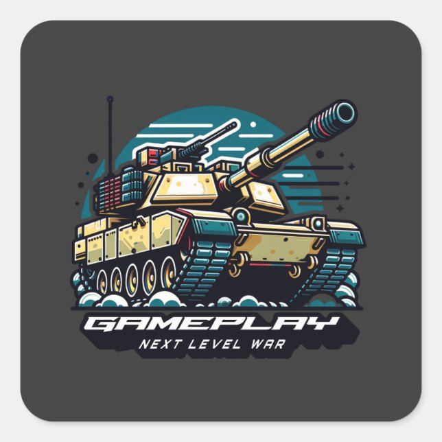 Armored Battles: Next Level Gaming Square Sticker (Front)