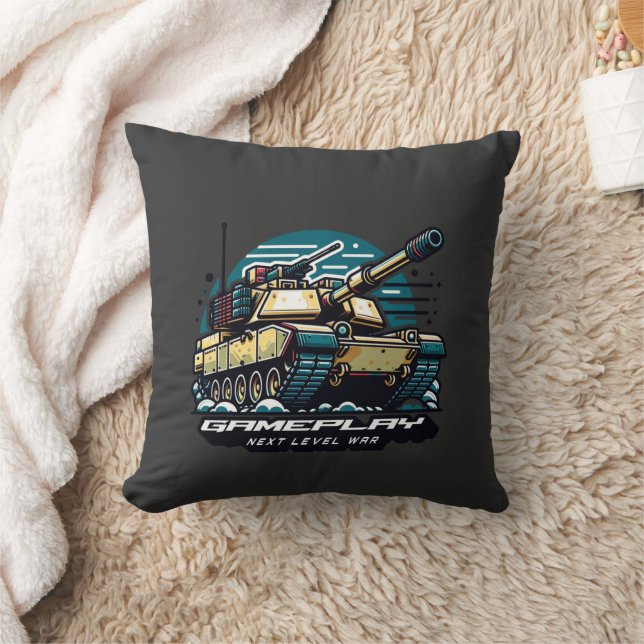Armored Battles: Next Level Gaming Throw Pillow (Blanket)
