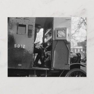 Armored Car Driver With Pistol, 1925 Postcard