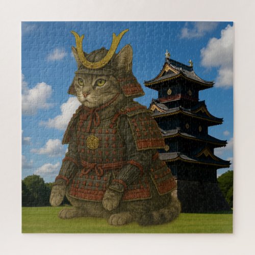 Armored Cat Warrior Illustration Jigsaw Puzzle