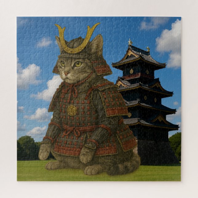 Armored Cat Warrior Illustration Jigsaw Puzzle (Vertical)
