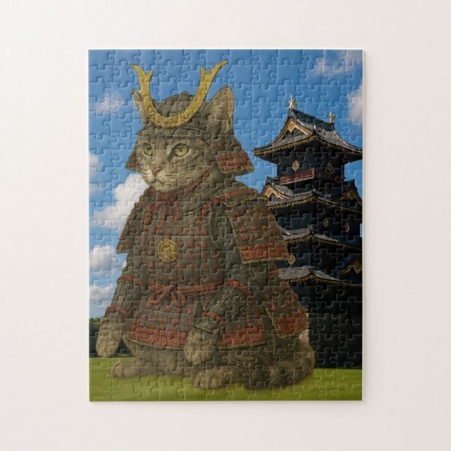 Armored Cat Warrior Illustration Jigsaw Puzzle (Vertical)