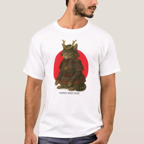 Armored Cat Warrior Illustration T-Shirt