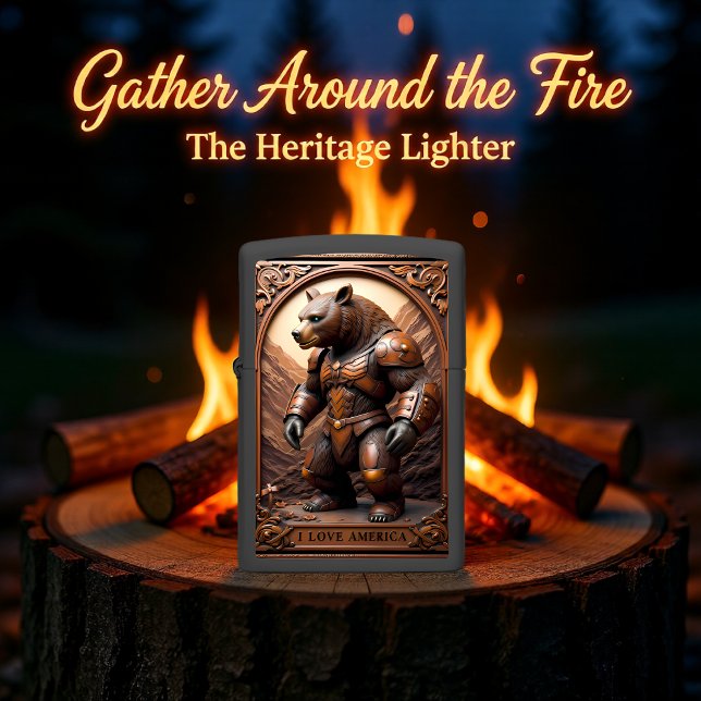 Armored Grizzly Bear Warrior Zippo Lighter (Creator Uploaded)