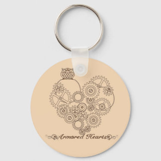 Armored Hearts Steampunk Keychain