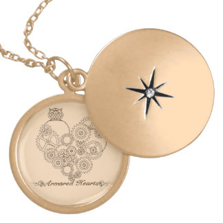 Armored Hearts Steampunk Locket Necklace