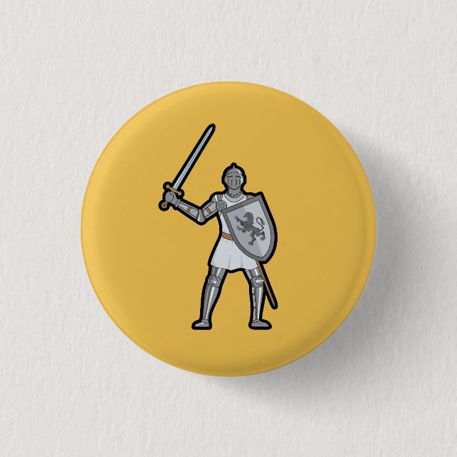 Armored Medieval Knight Button (Front)