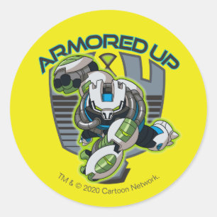 Armored Up - Omni-Kix Slapback Classic Round Sticker