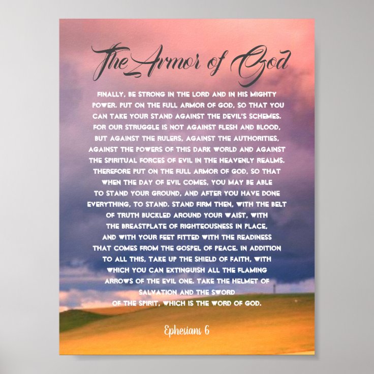 Armour of God, Ephesians 6, Beautiful poster | Zazzle