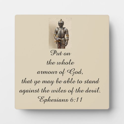 Armour of God Photo Plaque Square wArmour