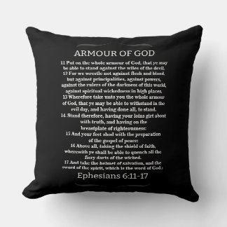 Armour of God Scripture Throw Pillow
