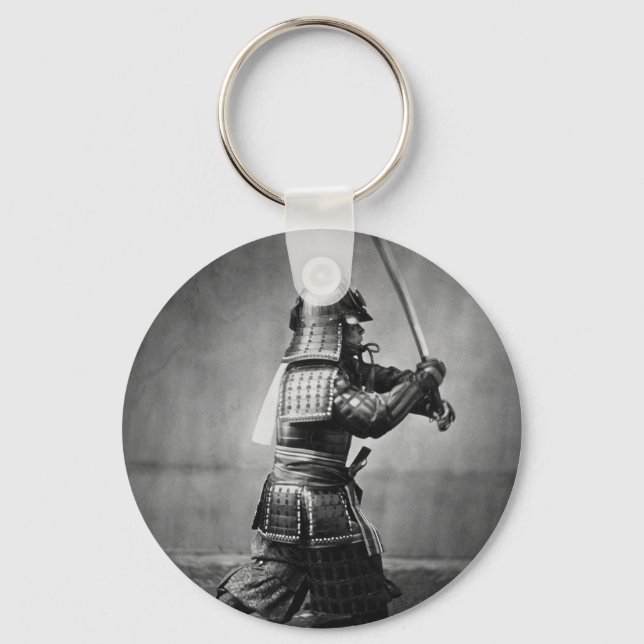 Armoured Samurai with Sword and Dagger in 1860 Keychain (Front)