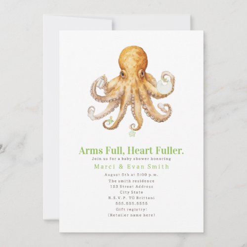 Arms Full Hearts Fuller Nautical Baby Shower Invitation