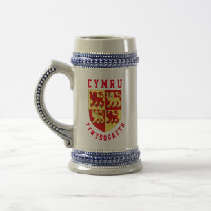 Arms of Medieval Principality of Wales Beer Stein