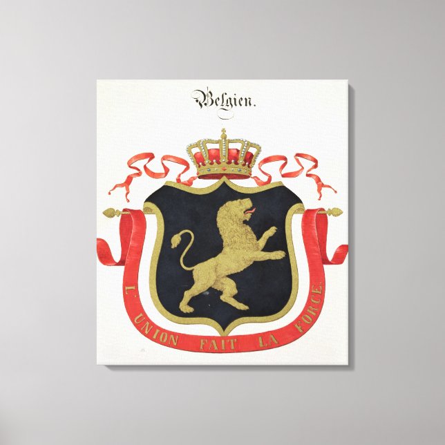 Arms of the Belgian Royal Family, from a collectio Canvas Print (Front)