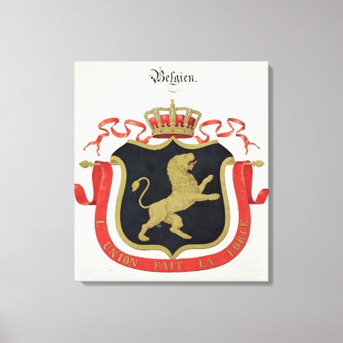 Arms of the Belgian Royal Family from a collectio Canvas Print